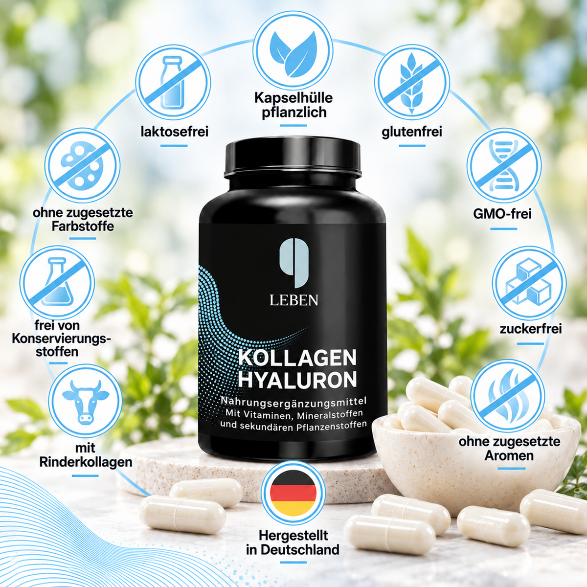 Kollagen + Hyaluron – 120 Kapseln