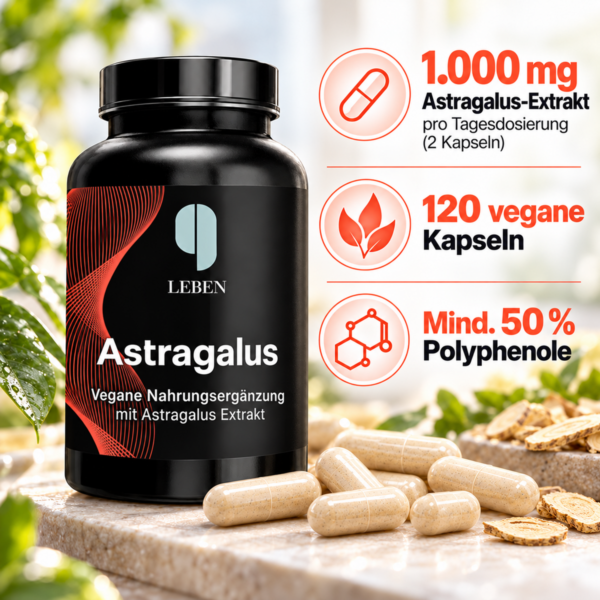 Astragalus – 1.000 mg Tragantwurzel-Extrakt