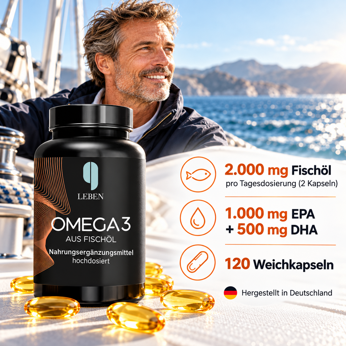 Omega-3 mit EPA & DHA – 120 Kapseln
