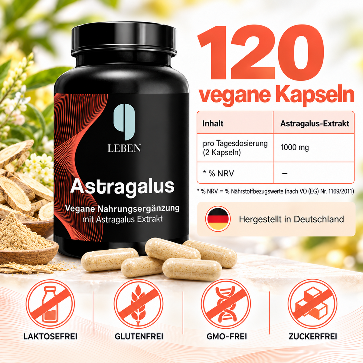 Astragalus – 1.000 mg Tragantwurzel-Extrakt