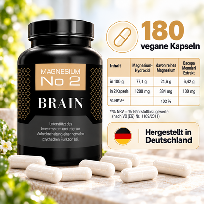 Magnesium Brain mit Bacopa – 180 Kapseln