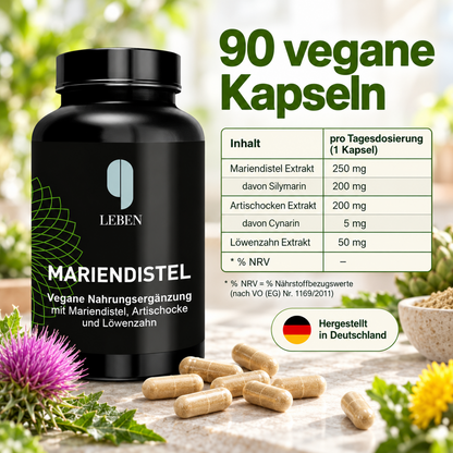 Mariendistel mit Artischocke & Löwenzahn – 90 Kapseln