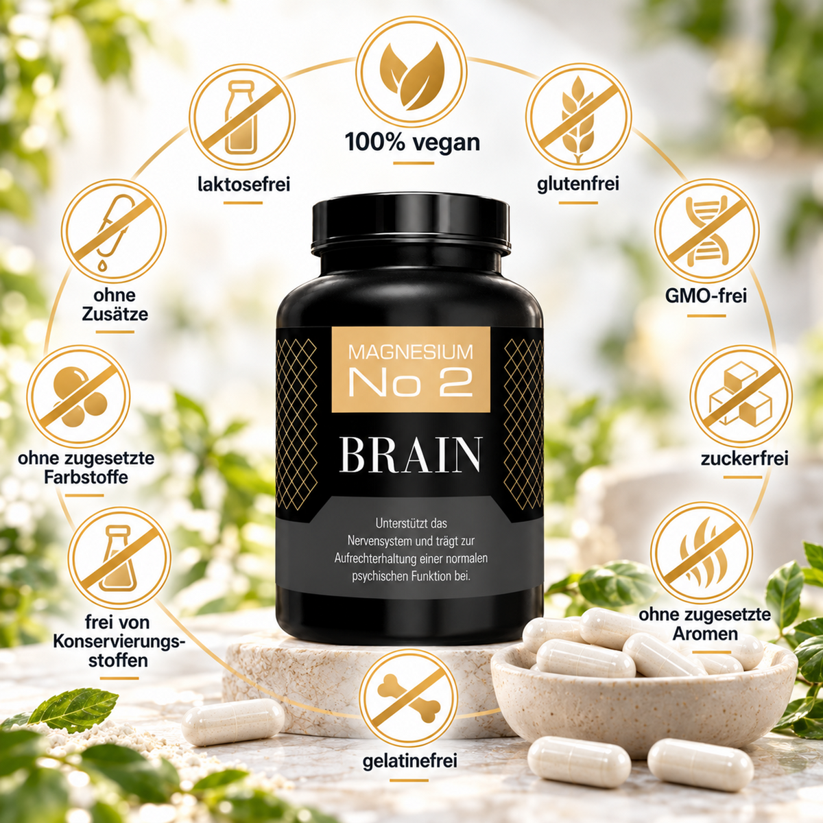 Magnesium Brain mit Bacopa – 180 Kapseln