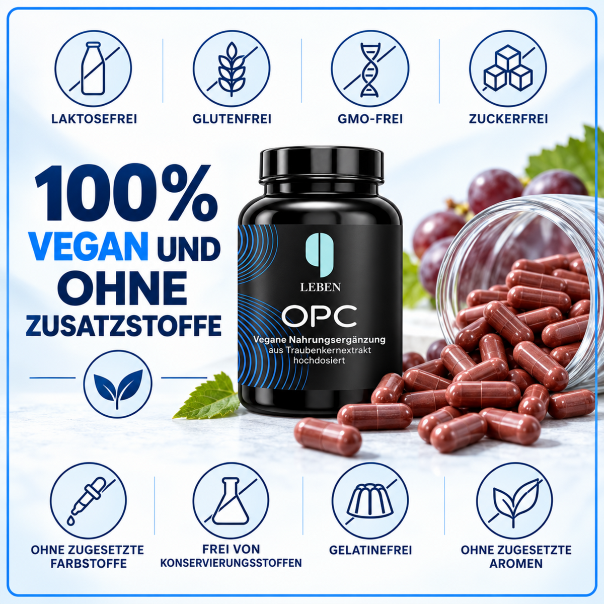 OPC Traubenkernextrakt – 410 mg – 180 Kapseln