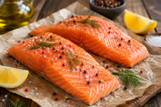 Frische Lachsfilets mit Zitrone und Kräutern – natürliche Quelle für Omega-3-Fettsäuren